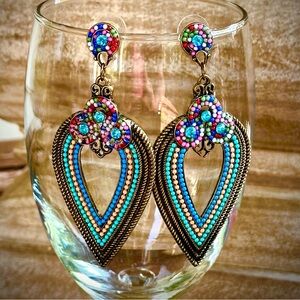 Beautiful unique blue/green statement earrings